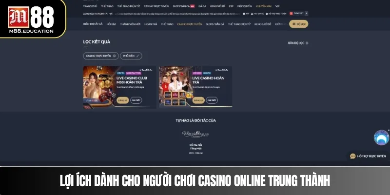 Chơi Casino Online – Trải Nghiệm Đẳng Cấp Tại M88 3 Lợi ích dành cho người chơi casino online trung thành